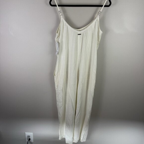 Hurley Off White Wide Leg Jumpsuit XS NWT Boho Beach Lightweight Summer Flowy - Picture 10 of 11